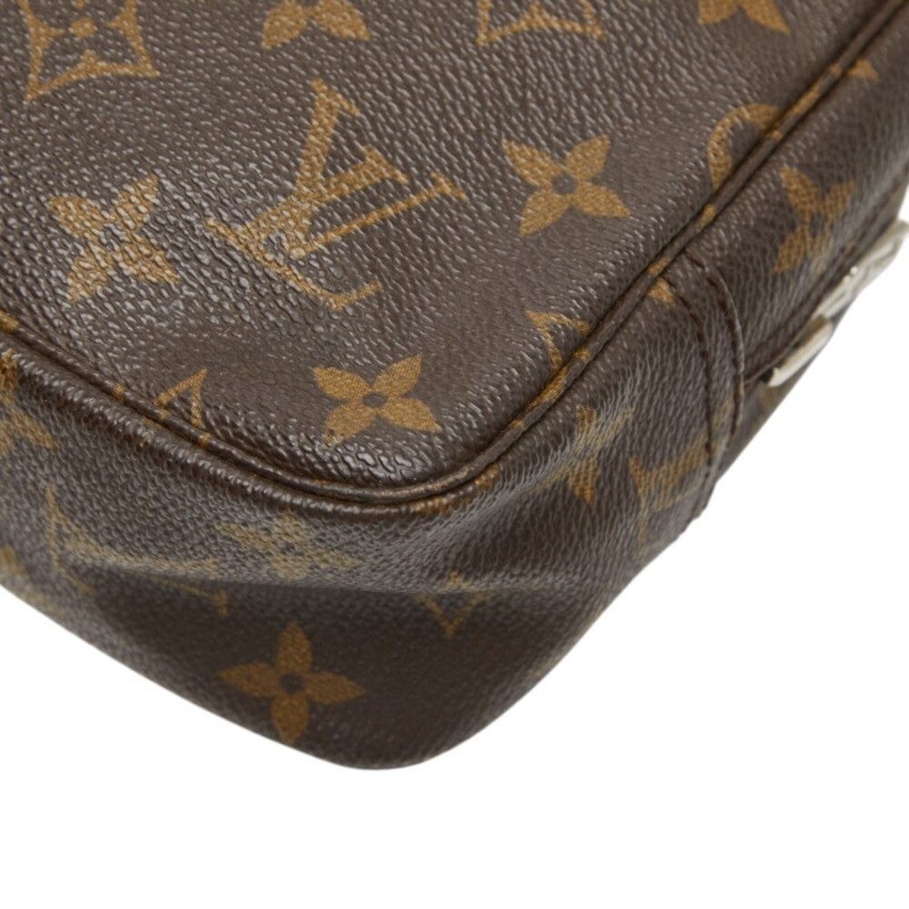 LOUIS VUITTON Authentic Brown Monogram Leather Clutch Bag - Picture 6 of 9